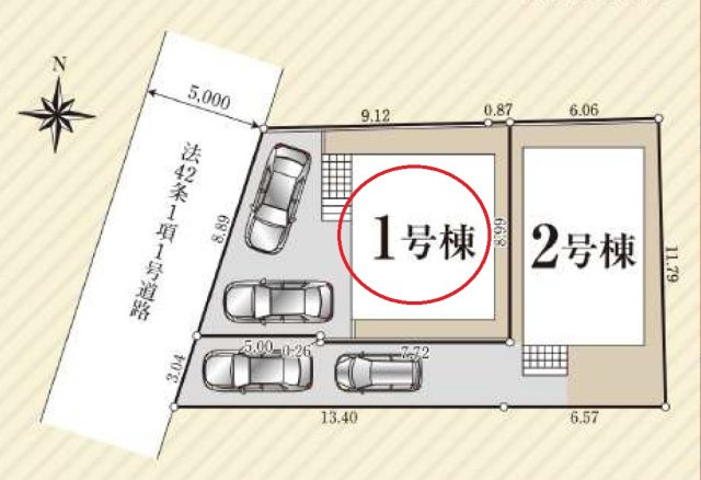 新築戸建　八王子市中野上町　第37　全2棟の区画図