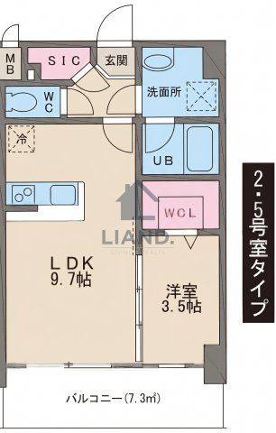 ルッシェ天神東R棟　春吉小学校区の間取り|ルッシェ天神東　R棟