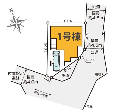 国分寺市南町１丁目　中央線　国分寺駅　新築戸建の区画図