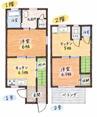 瓦宮テラスアパートの間取り