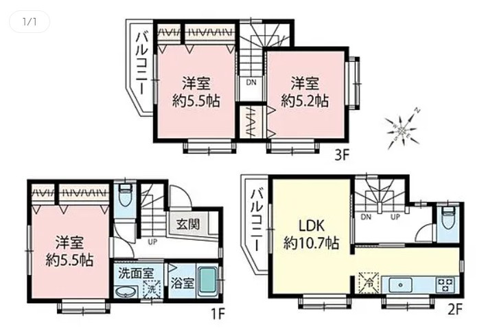 中古戸建て　富士見市関沢2丁目の間取り