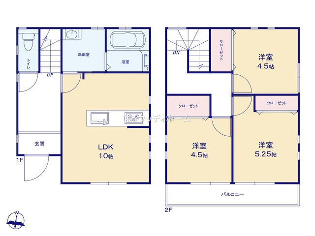 春日部市南4丁目　中古一戸建ての間取り