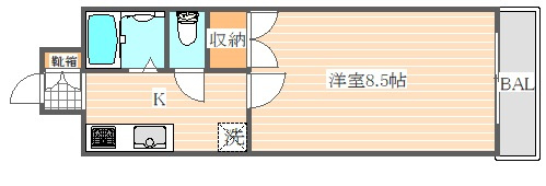 ロイヤル博多駅東の間取り|出窓は無いタイプになります