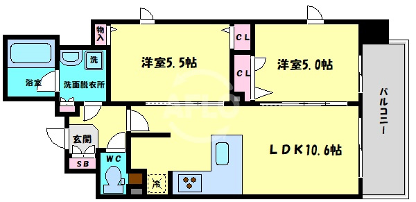プレサンス松屋町駅前デュオの間取り|プレサンス松屋町駅前デュオ　間取り
