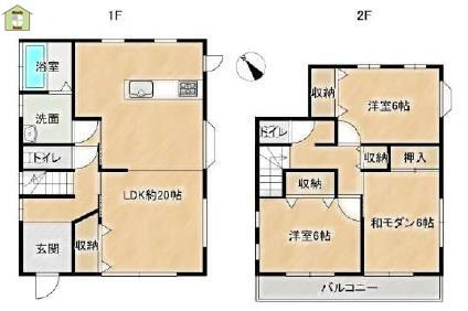 越谷市七左町6丁目　中古一戸建ての間取り