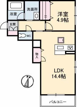 シャーメゾンＪＨ丸亀の間取り