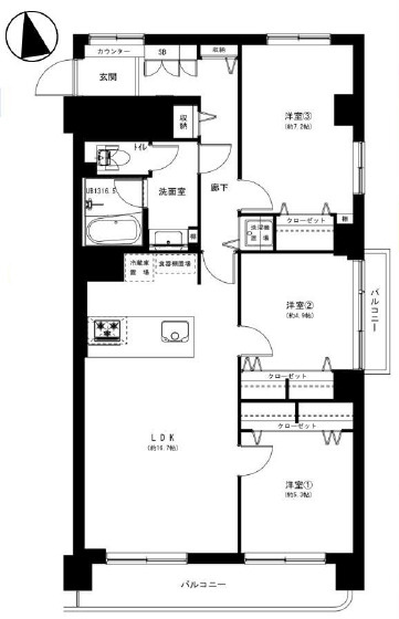 中野スカイハイツの間取り