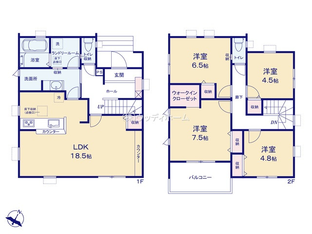 春日部市藤塚第11　新築一戸建ての間取り