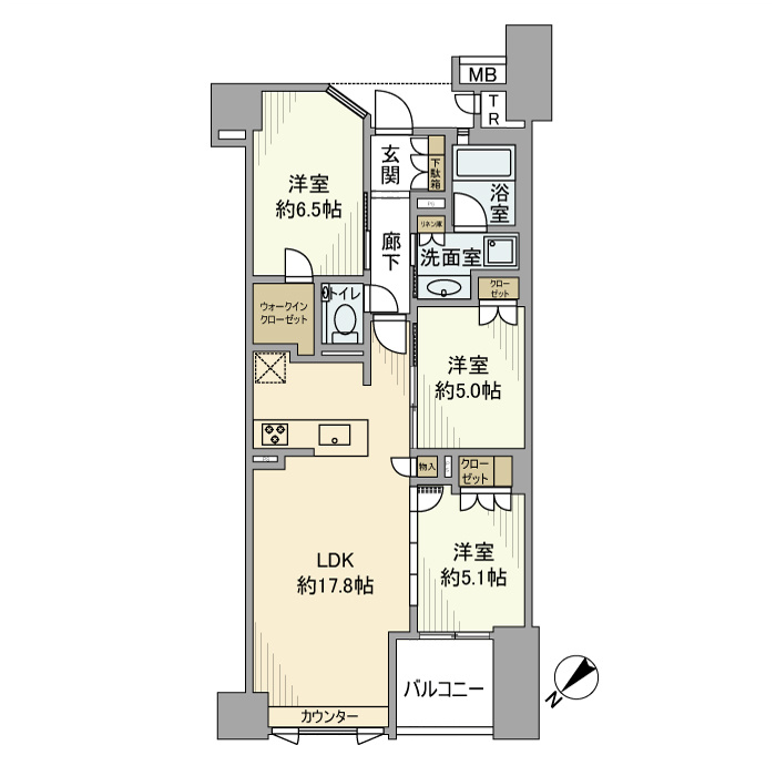 プレミスト佃二丁目の間取り