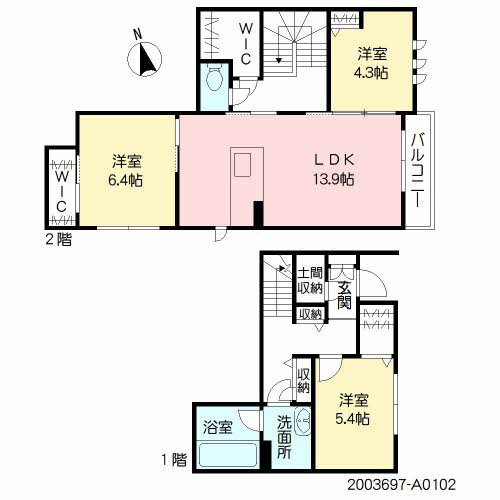 熊本市中央区大江１丁目のアパートの間取り