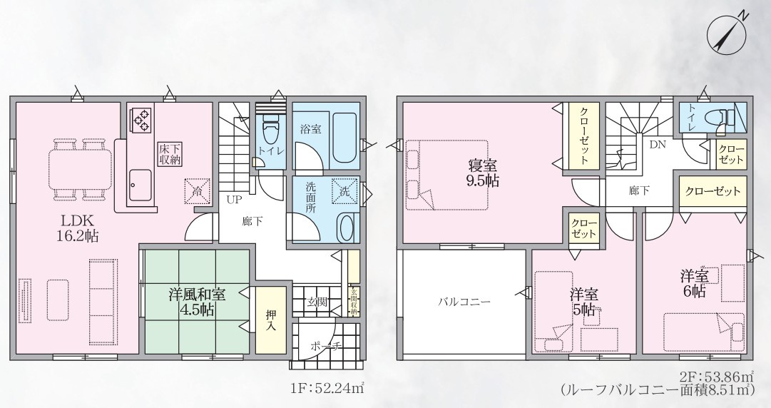 Cradle garden　嵐山町志賀第5の間取り|図面と現況が異なる場合、現況を優先とします。