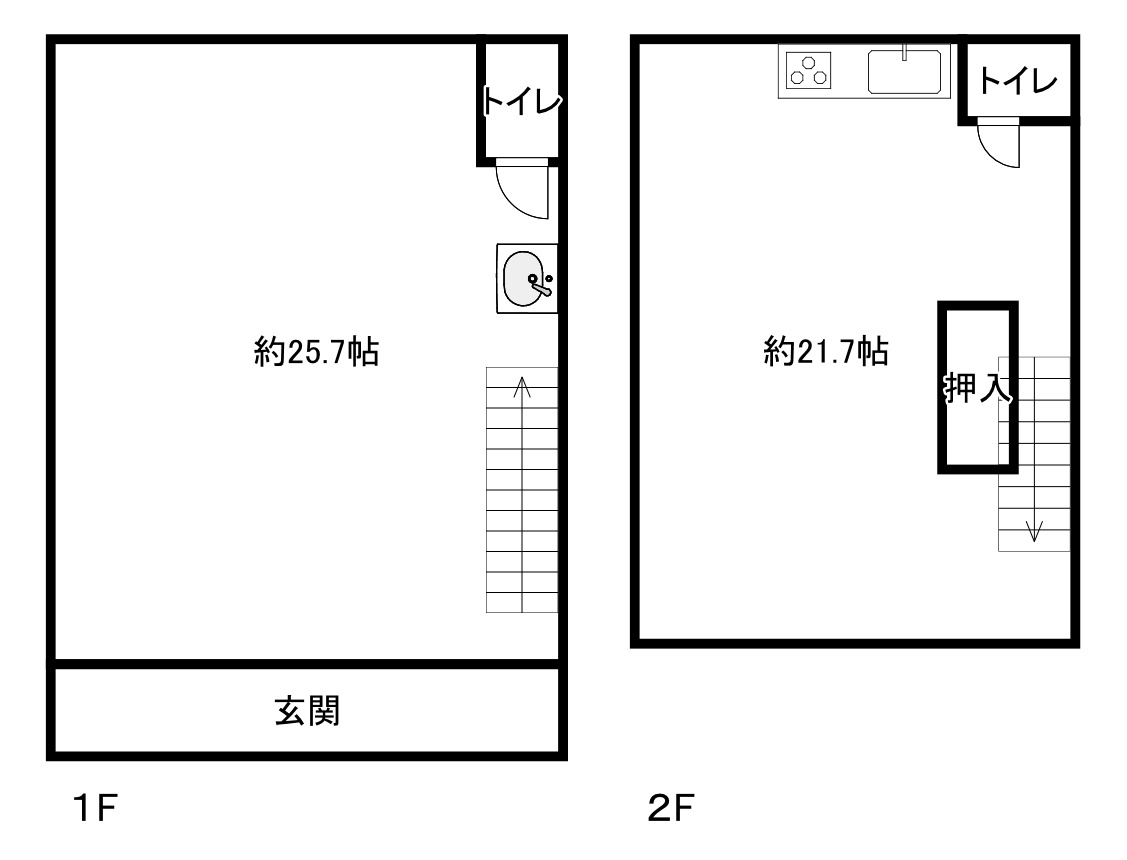事務所にも使える戸建　長田区三番町2丁目　400万円の間取り