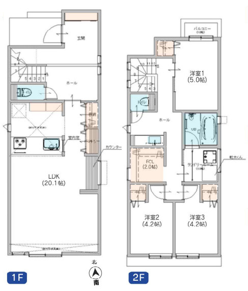 茅ヶ崎市浜竹Ⅱ　新築戸建　全3棟3号棟の間取り