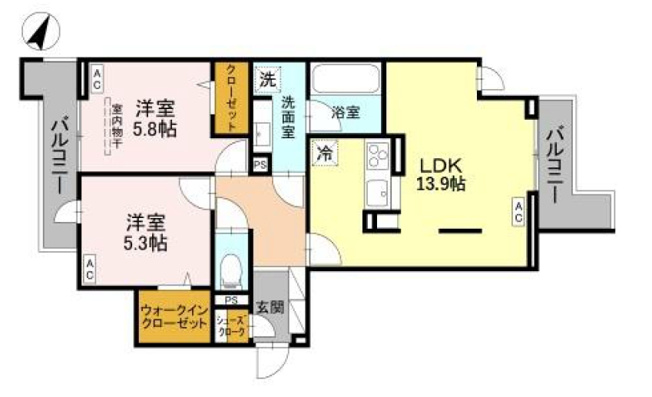 【間取り】 | ラ・グリシーヌ・レーブ（D-room）