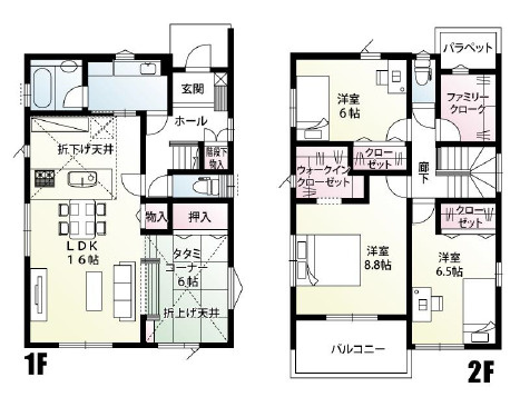 《仲介手数料半額》川越市霞ヶ関東　全2棟　2号棟の間取り