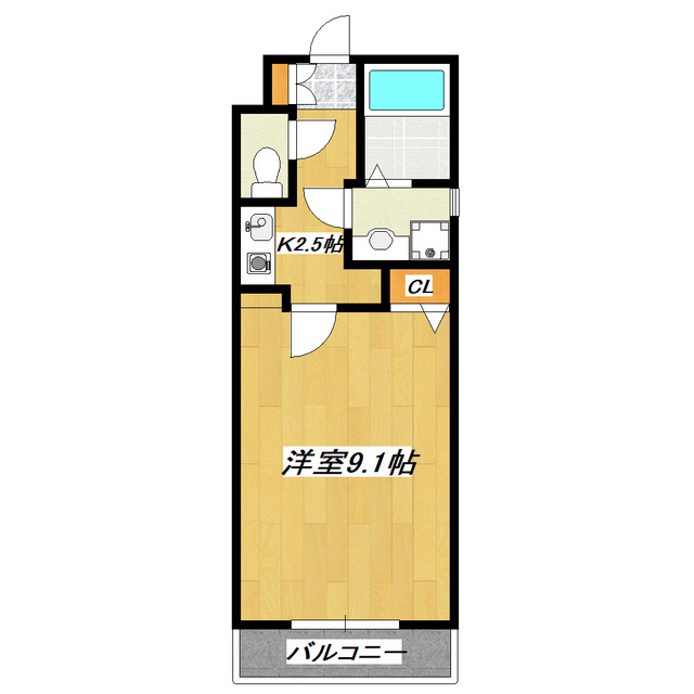ミリアビタＮＯ２１の間取り|人気のバス・トイレ・洗面台独立。