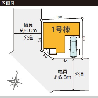 江戸川区松島２丁目　新築戸建て　全１棟の区画図