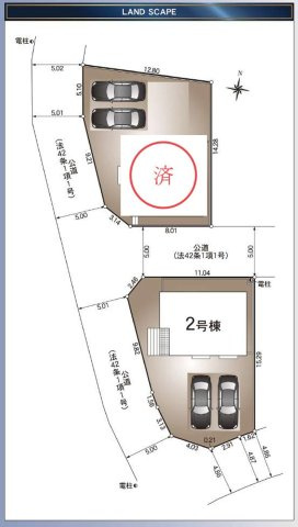 クレイドルガーデン阿南市那賀川町北中島第1の区画図