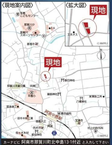 クレイドルガーデン阿南市那賀川町北中島第1の地図