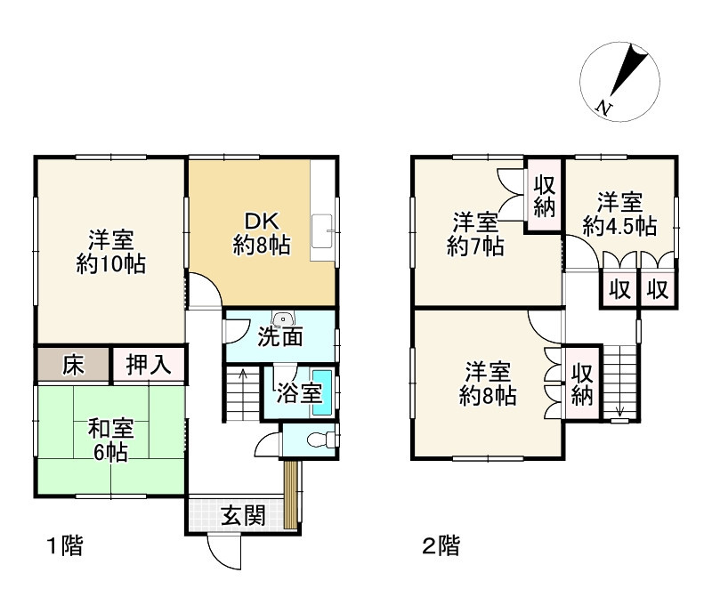 近江八幡市池田本町　中古戸建の間取り