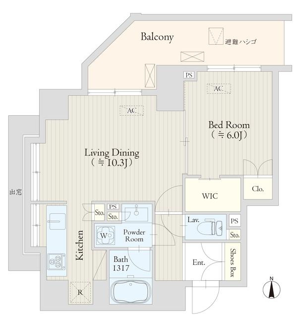Ｋｅｙａｋｉ　Ｔｅｒｒａｃｅ　恵比寿南の間取り