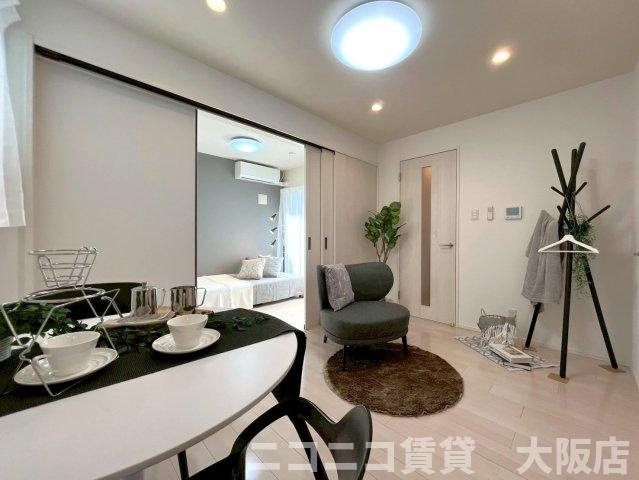 大阪市平野区加美北１丁目のアパートの居間・リビング|CG画像です。家具家電付きではありません
