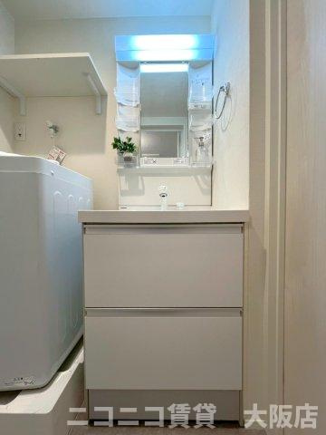 大阪市平野区加美北１丁目のアパートの洗面所|CG画像です。家具家電付きではありません