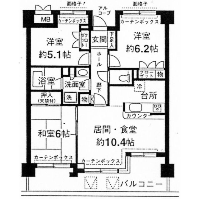 千葉市美浜区打瀬１丁目の賃貸マンションの間取り