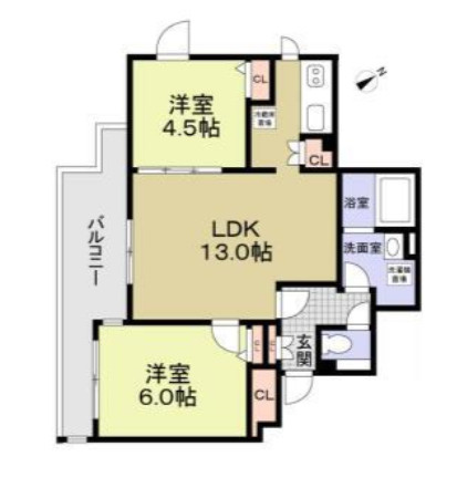 武蔵野市中町２丁目の賃貸マンションの間取り