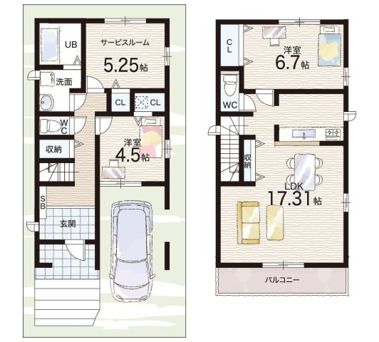 ■高槻市西冠　新築一戸建ての間取り|A号地
