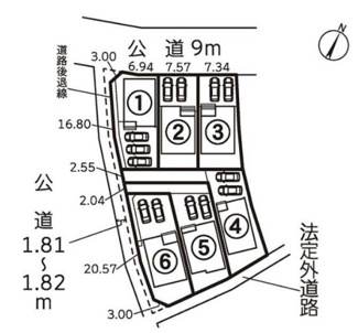 【区画図】 | 名古屋市守山区瀬古東3丁目1735-1【仲介手数料無料】新築一戸建て　6号棟