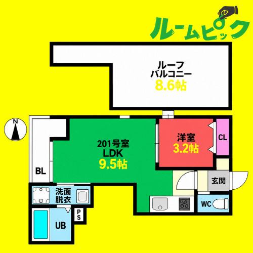 GRANDTIC志賀本通南　名古屋市賃貸　仲介手数料無料の間取り