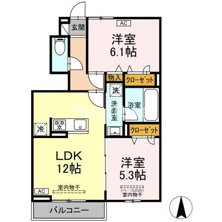 (仮称)D-ROOM岩倉市大市場町の間取り