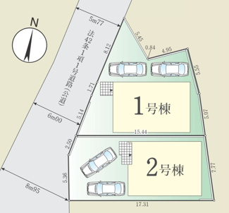 【区画図】 | 【仲介手数料無料！！】日野市落川　新築戸建て（全2棟）2号棟　6599万円