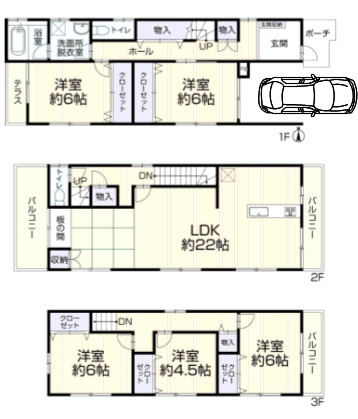 尼崎市西難波町　中古戸建の間取り