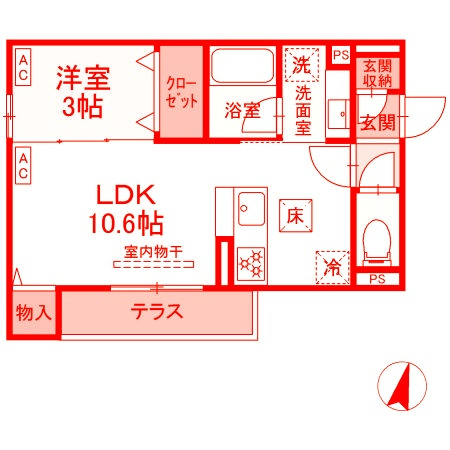 藤沢市湘南台４丁目のアパートの間取り