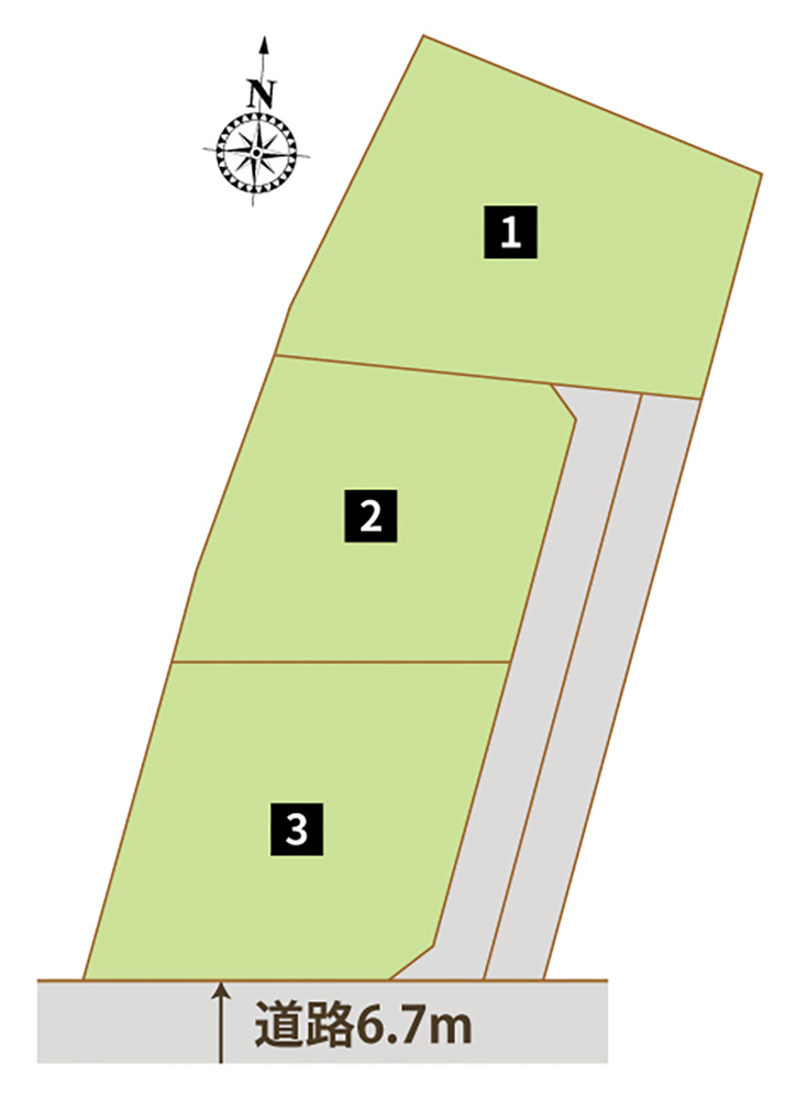 【本庄市北堀　区画図】