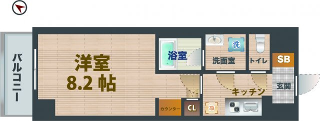 【間取り】 | スカイコートヒルズ北新宿 | 1Ｋのお部屋。