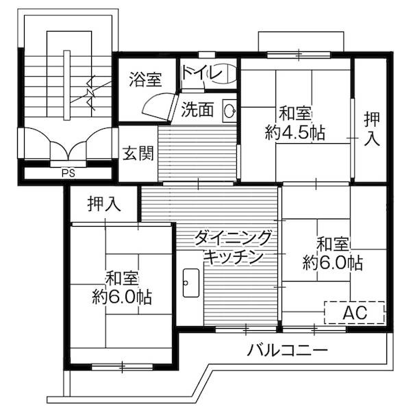 ビレッジハウス境港第三1号棟の間取り