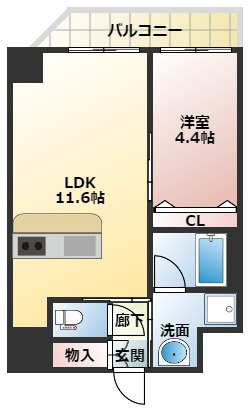 プレジオ都島本通　仲介手数料無料の間取り