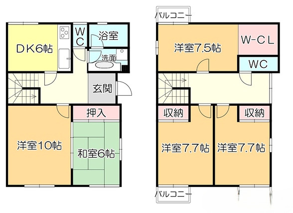 上津町貸家【キャッシュバック対象物件】の間取り