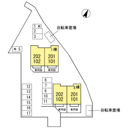 プランドール Ⅰ棟の区画図