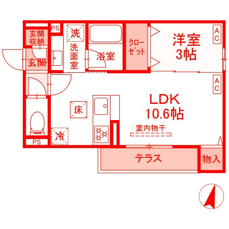 藤沢市湘南台４丁目のアパートの間取り