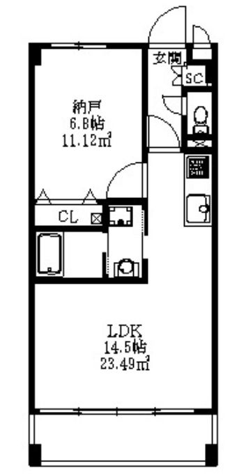 ハイブリッジソシア３の間取り
