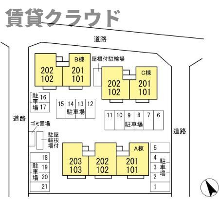 ヴィラグレイス　ABCの区画図