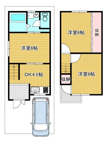 東大阪市玉串町東3丁目　テラスハウスの間取り