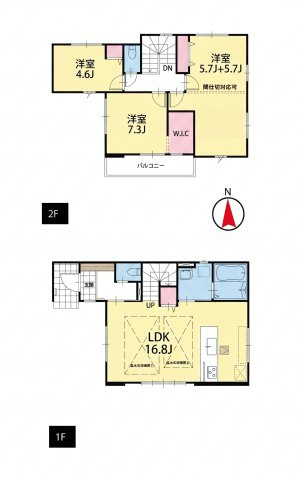 【間取り】 | 練馬区高松6丁目　新築分譲住宅　全5棟（成増店） | ※図面と現況が異なる場合は現況優先となります。
