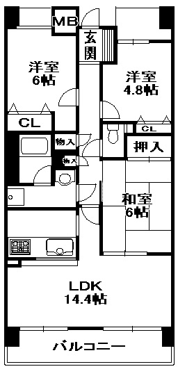 宝塚清荒神ヒルズの間取り