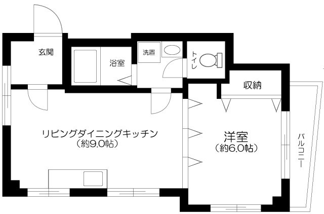 第一コーポ太田屋の間取り|3面角部屋の1LDK