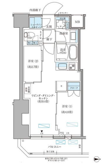【間取り】 | パークアクシス住吉ガーデンスクエア